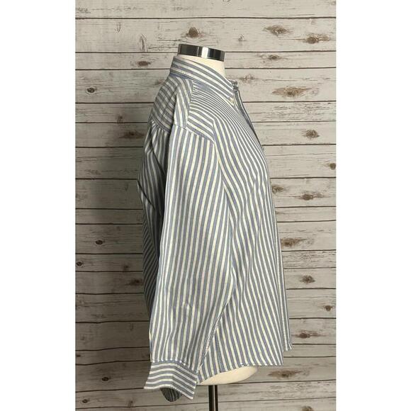 Vintage Ralph Lauren Chaps cotton/linen striped button-down shirt Size 16 1/2 - Picture 5 of 8